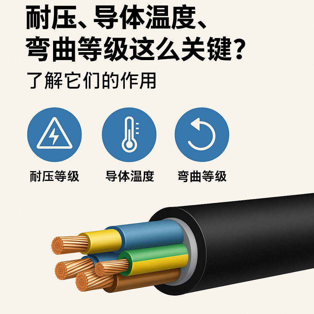 為什么充電電纜的耐壓、導體溫度、彎曲等級這么關鍵？了解它們的作用